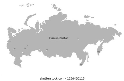 Vector map of Russia. map of the Russian Federation.
