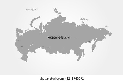 Vector map of Russia. map of the Russian Federation.