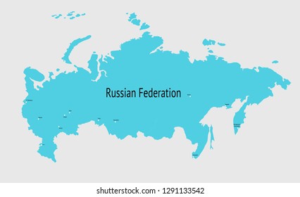 Vector map of Russia. map of the Russian Federation.