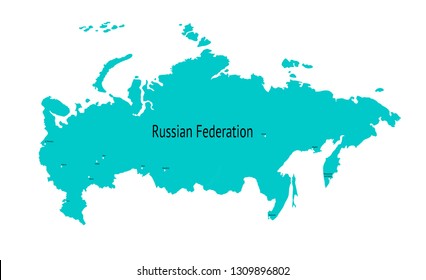 Vector map of Russia. map of the Russian Federation.