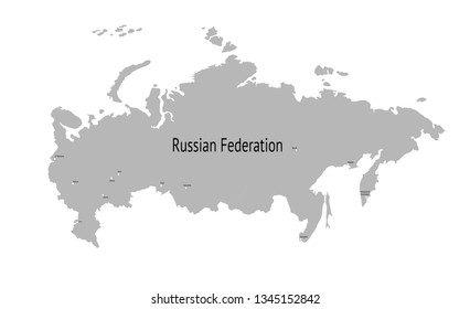 Vector map of Russia. map of the Russian Federation.
