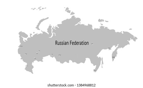 Vector map of Russia. map of the Russian Federation.
