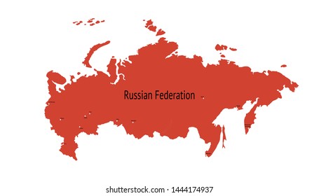 Vector map of Russia. map of the Russian Federation.