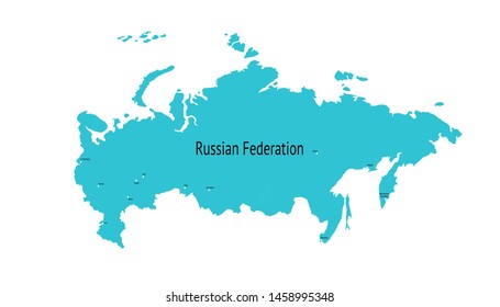 Vector map of Russia. map of the Russian Federation.