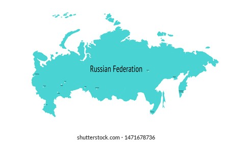 Vector map of Russia. map of the Russian Federation.