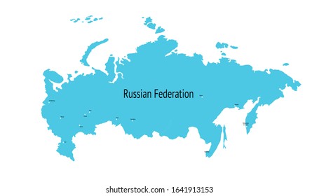Vector map of Russia. map of the Russian Federation.