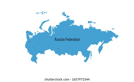 Vector map of Russia. map of the Russian Federation.