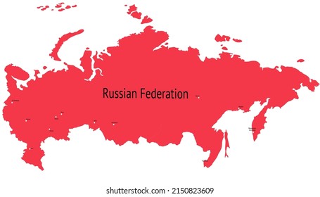 Vector map of Russia. map of the Russian Federation.	
