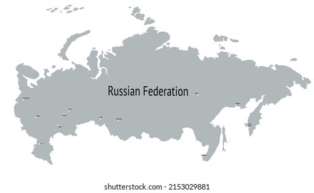 Vector map of Russia. map of the Russian Federation.