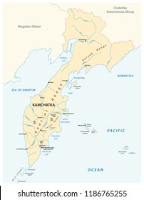 vector map of the russian far east region Kamchatka