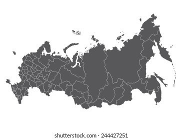 Vector map of Russian Federation on white background