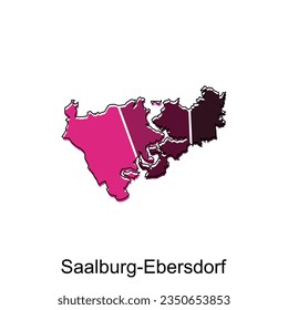 vector map of Saalburg Ebersdorf colorful modern outline design, World map country vector illustration design template