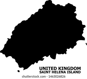 Vector Map of Saint Helena Island with name. Map of Saint Helena Island is isolated on a white background. Simple flat geographic map.