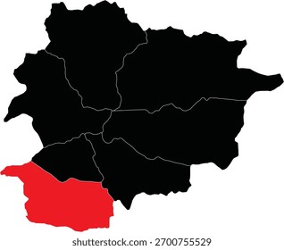 Mapa vetorial da paróquia de Santa Júlia de Loria no mapa de Andorra
