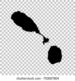 Vector map Saint Kitts and Nevis. Isolated vector Illustration. Black on White background. EPS 10 Illustration.