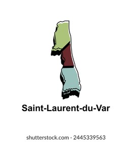 vector map of Saint Laurent Du Var colorful design, illustration design template on white background