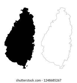 Vector map Saint Lucia. Isolated vector Illustration. Outline and vector. Black on White background. EPS 10 Illustration.
