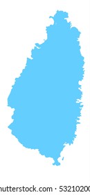 Vector map Saint Lucia. Isolated vector Illustration. Blue on White background.