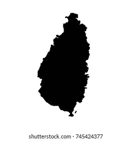 Vector map Saint Lucia. Isolated vector Illustration. Black on White background. EPS 10 Illustration.