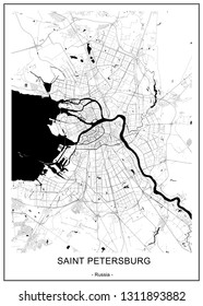 Vector map Saint Petersburg, Russia