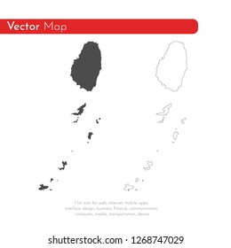 Vector map Saint Vincent and the Grenadines. Isolated vector Illustration. Black on White background. EPS 10 Illustration.