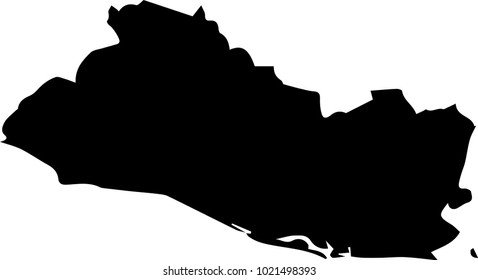 Vector map of Salvador. Black mask. Isolated, white background. 