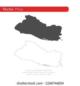 Vector map Salvador. Isolated vector Illustration. Black on White background. EPS 10 Illustration.
