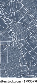 Vector map of San Jose. Street map poster illustration. San Jose map art.