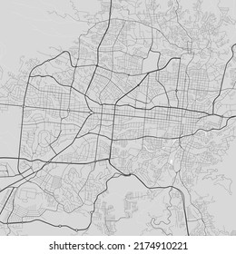 Mapa vectorial de la ciudad de San Salvador. Afiche urbano en escala de grises. Imagen de la hoja de ruta con vistas al área metropolitana de la ciudad.