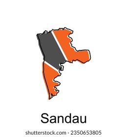 vector map of Sandau colorful modern outline design, World map country vector illustration design template