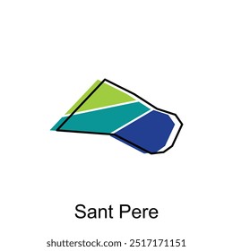 Mapa vetorial de Sant Pere. Bordas para o seu infográfico. Modelo de design de ilustração vetorial