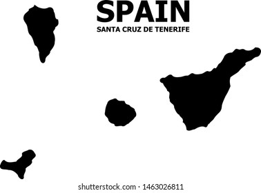 Vector Map of Santa Cruz de Tenerife Province with title. Map of Santa Cruz de Tenerife Province is isolated on a white background. Simple flat geographic map.