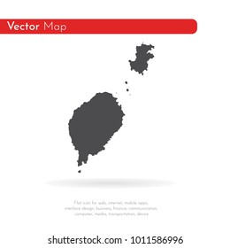 Vector map Sao Tome and Principe. Isolated vector Illustration. Black on White background. EPS 10 Illustration.