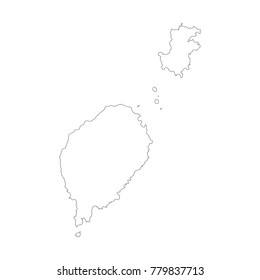 Vector map Sao Tome and Principe. Isolated vector Illustration. Black on White background. EPS 10 Illustration.