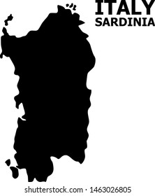 Mapa vectorial de la región de Cerdeña con nombre. Mapa de la región de Cerdeña está aislado en un fondo blanco. Mapa geográfico plano simple.