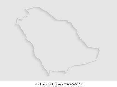 Vector map Saudi Arabia with abstract shadow isolated on background. Template Asia country for pattern, design, illustration. Creative concept outline, border, frontier map of the state Saudi Arabia
