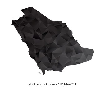 Vector map of Saudi Arabia black polygon style gradient.
