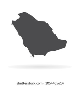 Vector map Saudi Arabia. Isolated vector Illustration. Black on White background. EPS 10 Illustration.