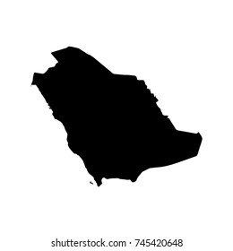 Vector map Saudi Arabia. Isolated vector Illustration. Black on White background. EPS 10 Illustration.