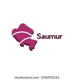 vector map of Saumur design, illustration design template on white background