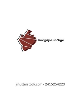 Vector Map of the savigny sur orge. Borders of for your infographic. Vector illustration design template