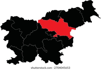 Vector Map of Savinja on Slovenia Map