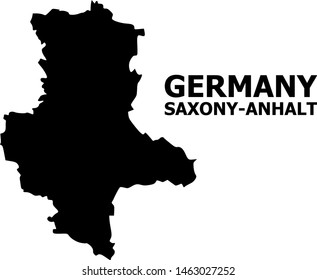 Vector Map of Saxony-Anhalt State with title. Map of Saxony-Anhalt State is isolated on a white background. Simple flat geographic map.
