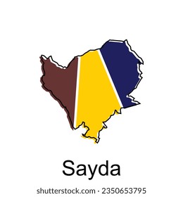 vector map of Sayda colorful modern outline design, World map country vector illustration design template
