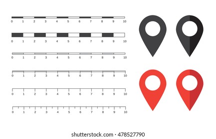 Vector map scales graphics for measuring distances