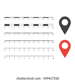 Vector map scales graphics for measuring distances