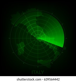 Vector - Map scan green color of Italy,Vector illustration eps 10.