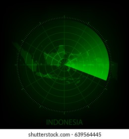 Vector - Map scan green color of Indonesia,Vector illustration eps 10.