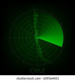 Vector - Map scan green color of Chile,Vector illustration eps 10.