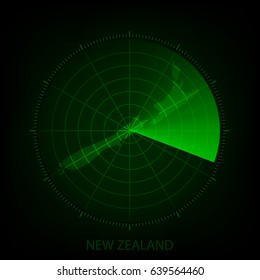 Vector - Map scan green color of New zealand,Vector illustration eps 10.